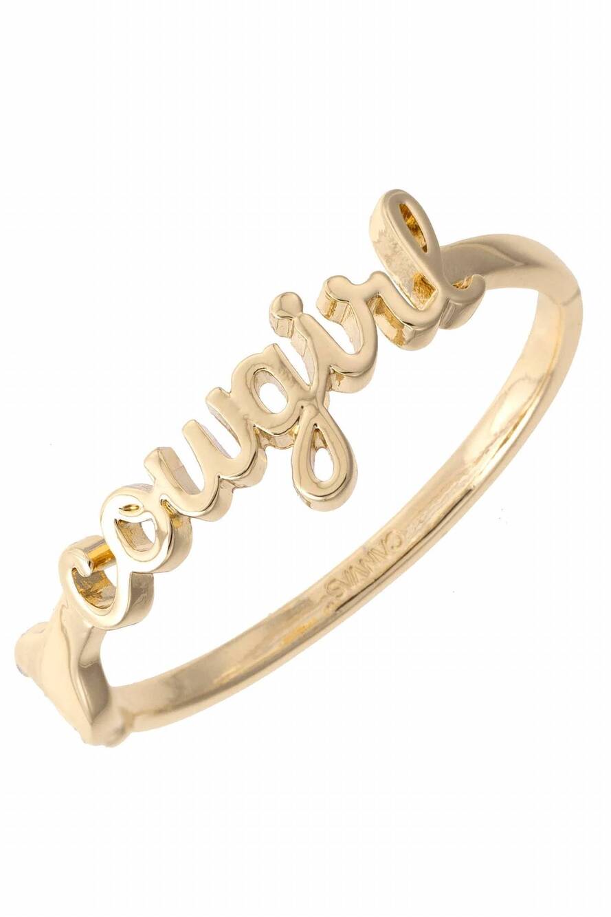 NEW CANVAS STYLE women's cowgirl cursive hinge bangle in gold